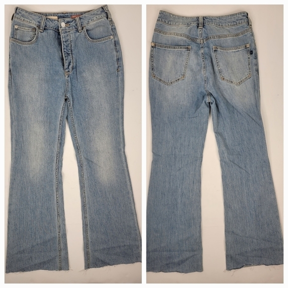 Pilcro Anthropologie Jeans Sz 27 High Rise Trousers Bootcut Light Wash - Picture 1 of 11